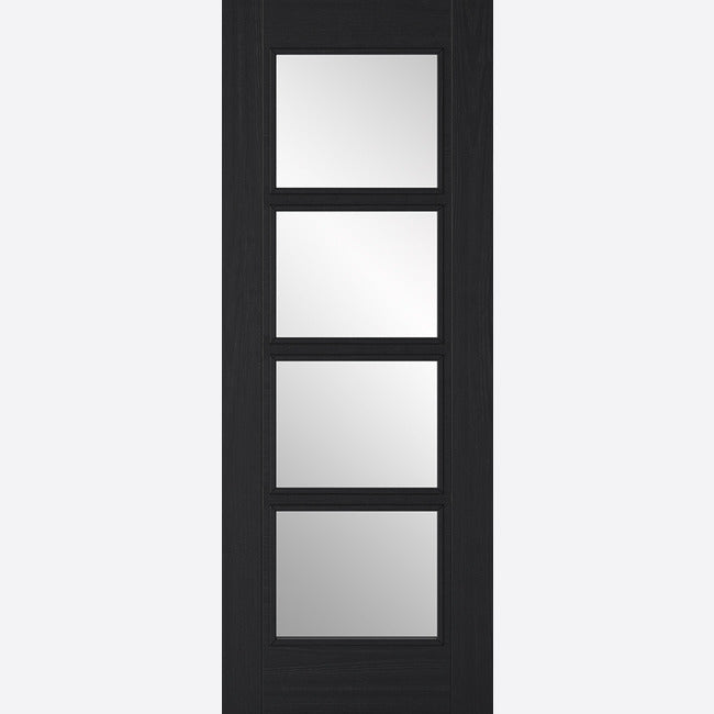 Vancouver 4L Glazed Pre-finished Charcoal Black Doors