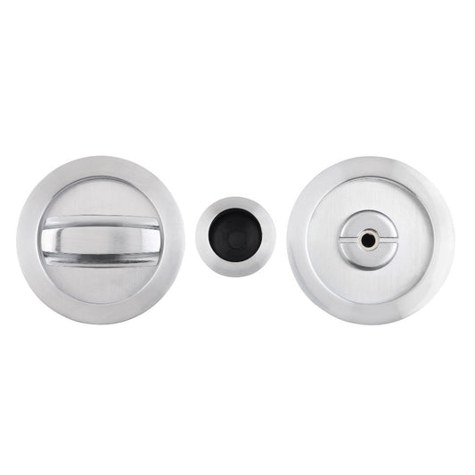 Round Flush Thumb - Turn Lock Satin Chrome Finish