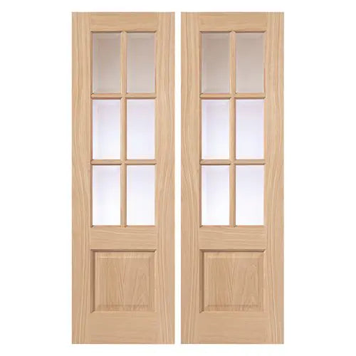 Dove Oak Glazed Internal Door Pair