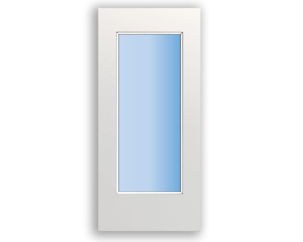 1L Full Vision Panel FD30 Fire - Flush White Primed Doors (Bespoke) De ...