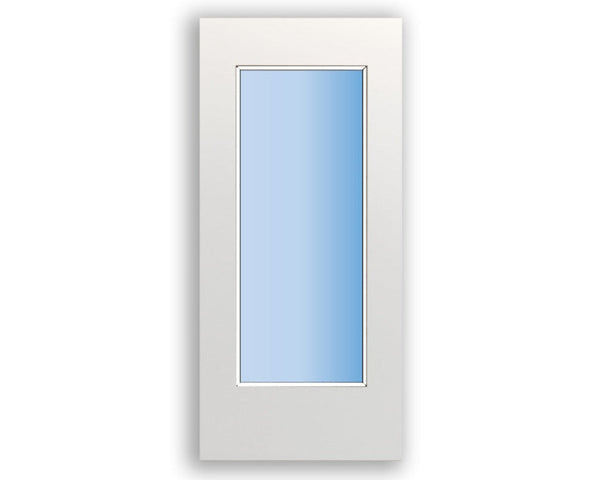 1L Full Vision Panel FD60 Fire - Flush White Primed Doors (Bespoke) De ...