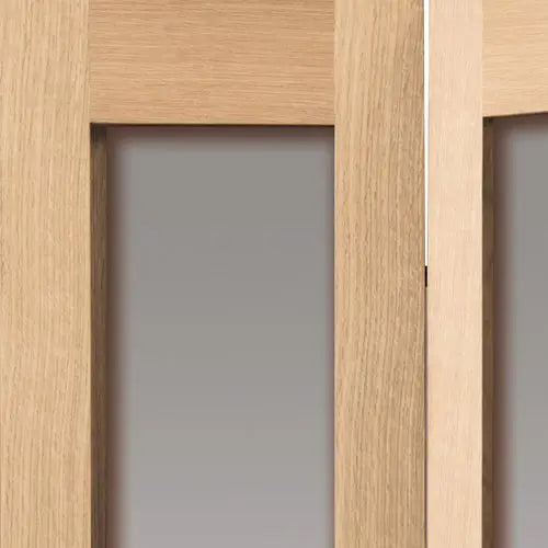 Fuji Oak Glazed Bi-fold Door