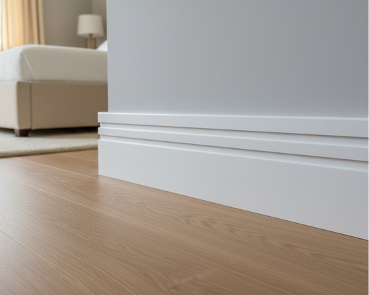 Round Edge Double Square Groove - MDF Skirting/Architrave