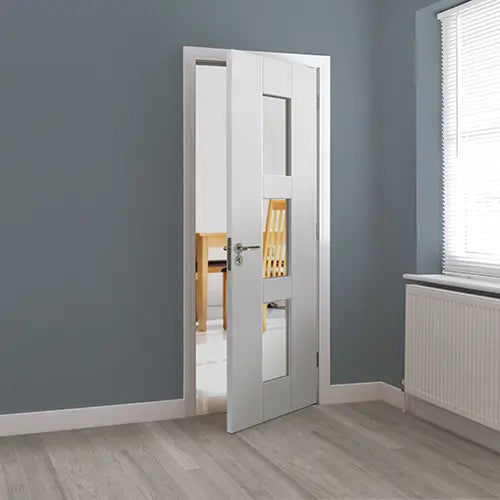 Geo Glazed White Internal Door