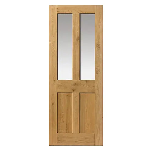 Rustic Oak 4 Panel Glazed Internal Door