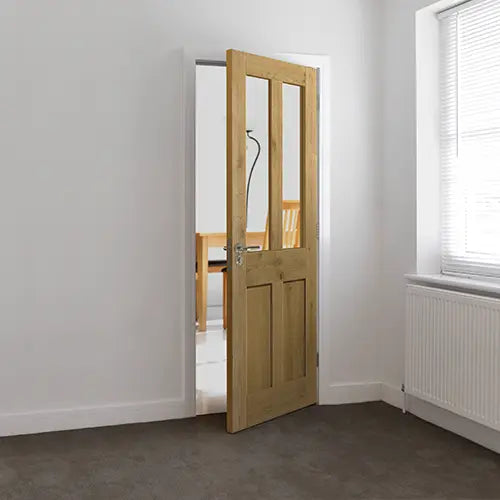 Rustic Oak 4 Panel Glazed Internal Door