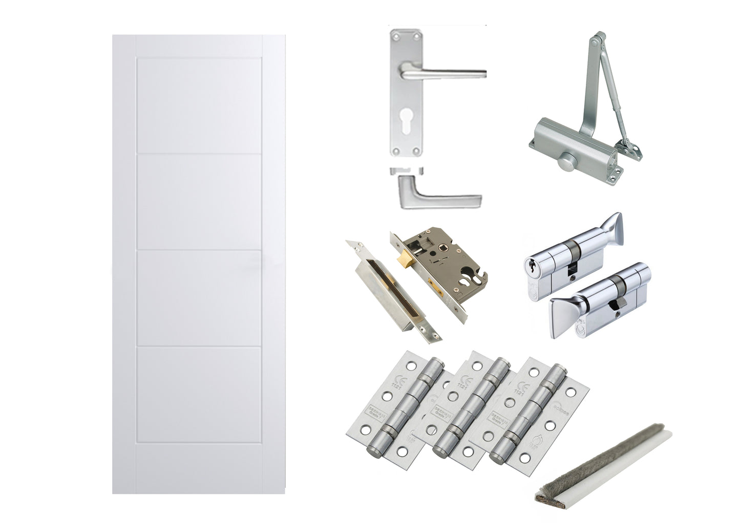 HMO Door Kit - Ladder Smooth FD30 Fire Door
