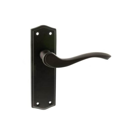 Old English Warwick Latch Lever on Backplate – Urban Dark Bronze