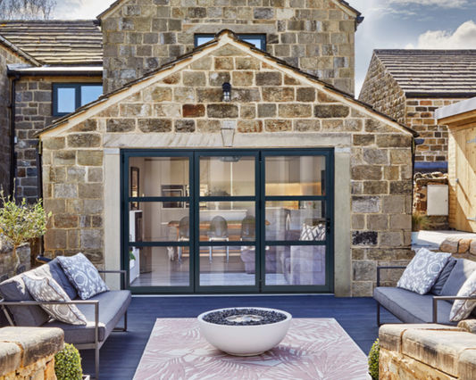 AluVu External Heritage Style bi-fold Pre-finished Anthracite Grey 10ft