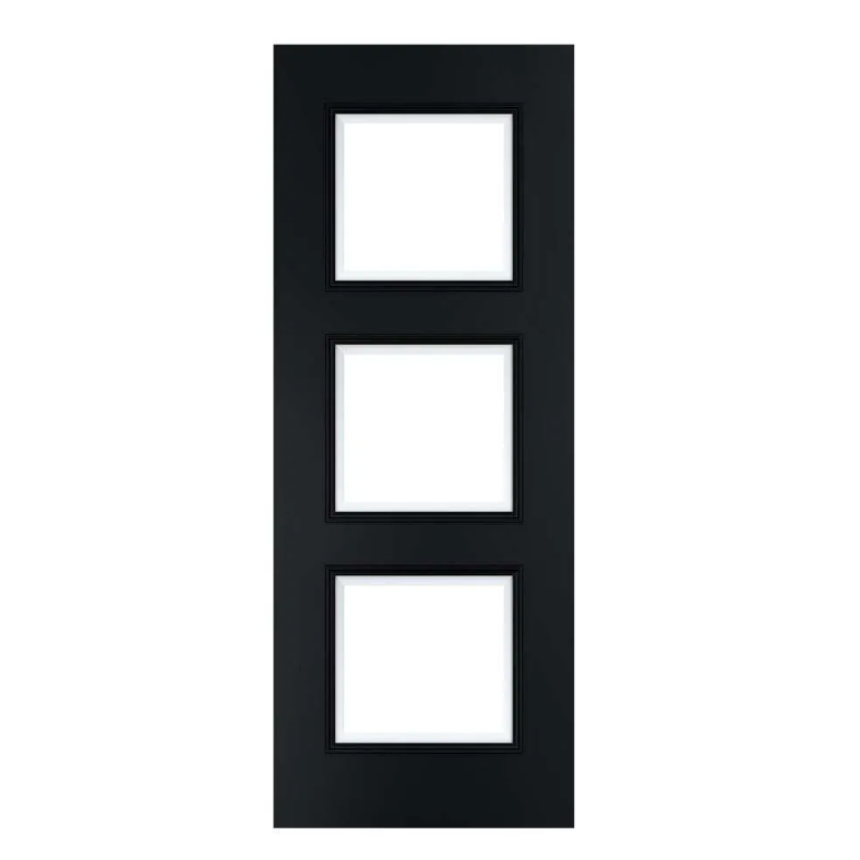 Trinity Black Prefinished Door Glazed