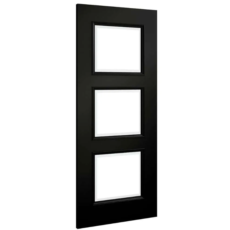 Trinity Black Prefinished Door Glazed