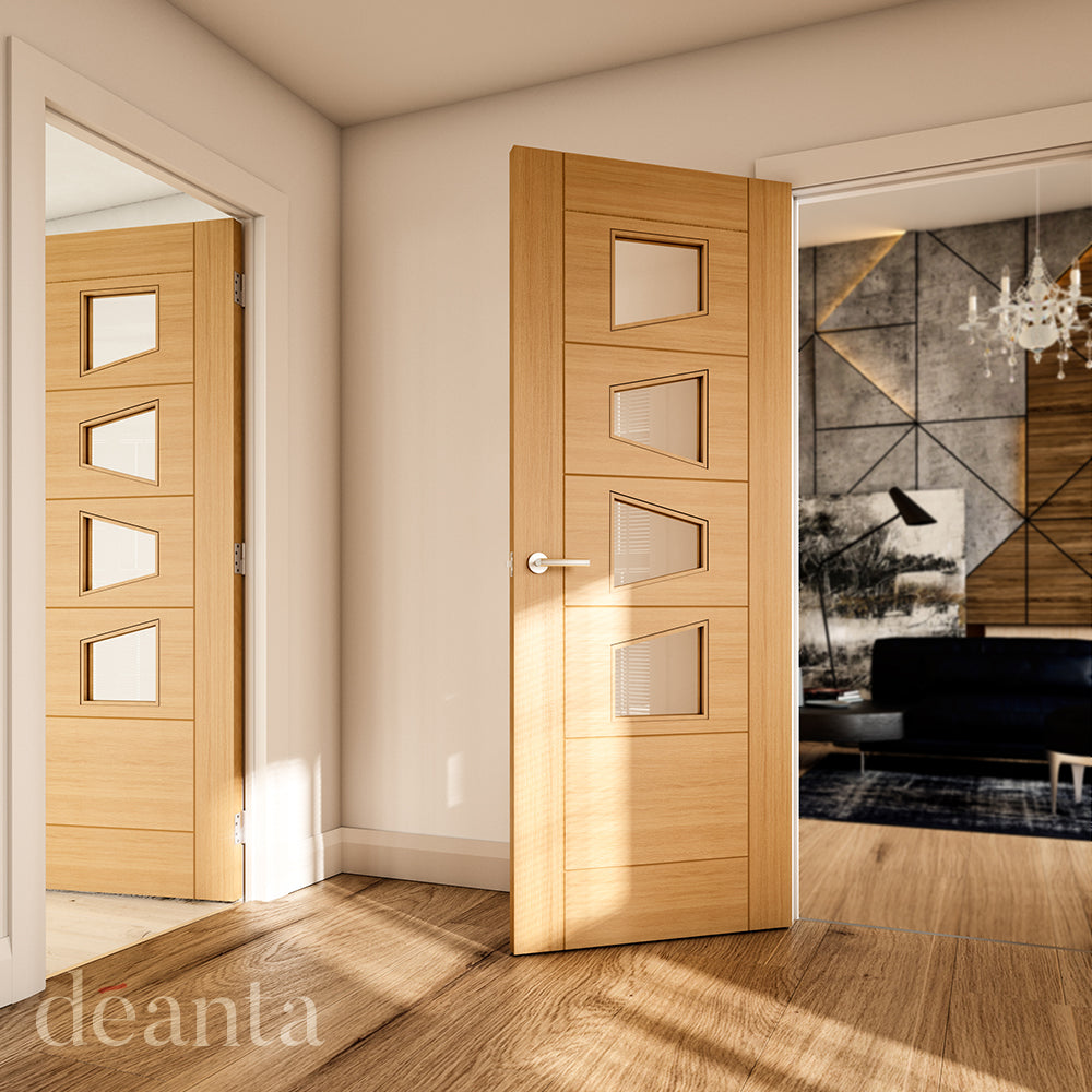 Seville 4LS (Slanted) Pre-finished Oak Doors