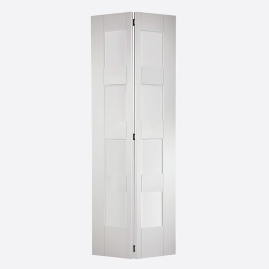 Shaker 4L Glazed Bi-fold White Primed