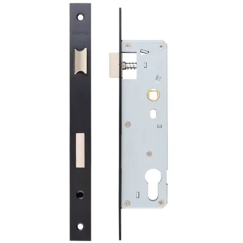 Slim Euro Profile Sash Lock, Black Steel