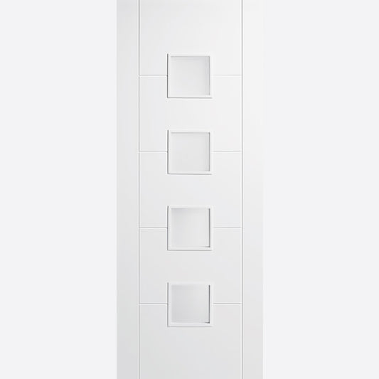 Vancouver Frosted Glazed 4L White Primed Doors