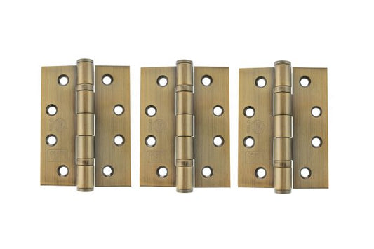 Ball Bearing Hinges - Set of 3 - Antique Brass (Fire Rated)