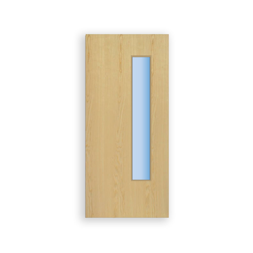 Glazed Vision Panel FD60 Fire - Flush Ash Veneer (Bespoke) Doors (Besp ...