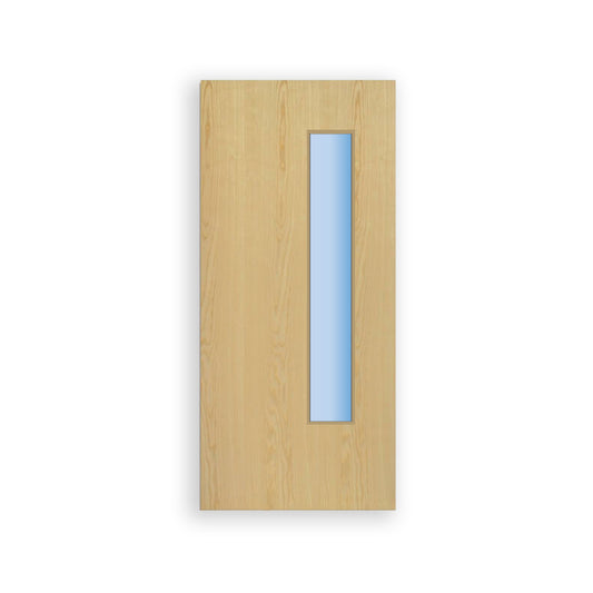 Glazed Vision Panel FD60 Fire - Flush Ash Veneer (Bespoke) Doors (Bespoke)