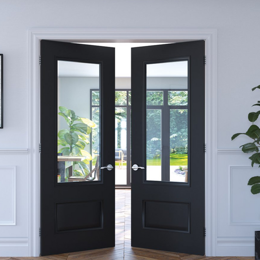 Sandringham Black Pre-Finished Bevelled Glazed Doors