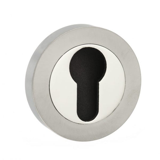 Senza Pari Round Escutcheons - Satin Nickel/Nickel Plate