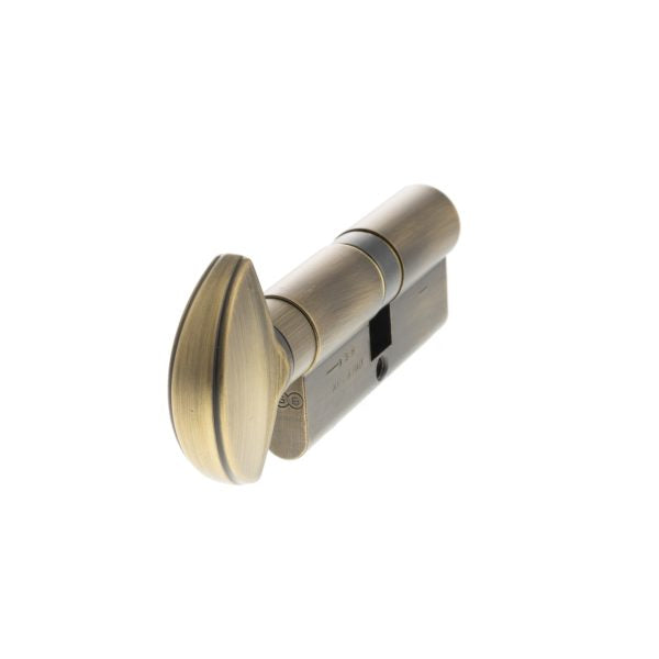 Euro Profile 15 Pin Cylinder Key to Turn - Matt Antique Brass