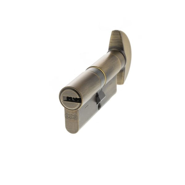 Euro Profile 15 Pin Cylinder Key to Turn - Matt Antique Brass
