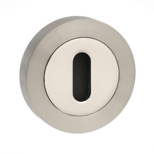 Mediterranean Round Escutcheons - Satin Nickel/Polished Nickel