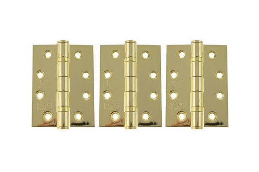 Ball Bearing Hinges - Set of 3 - Polished Brass (Fire Rated)