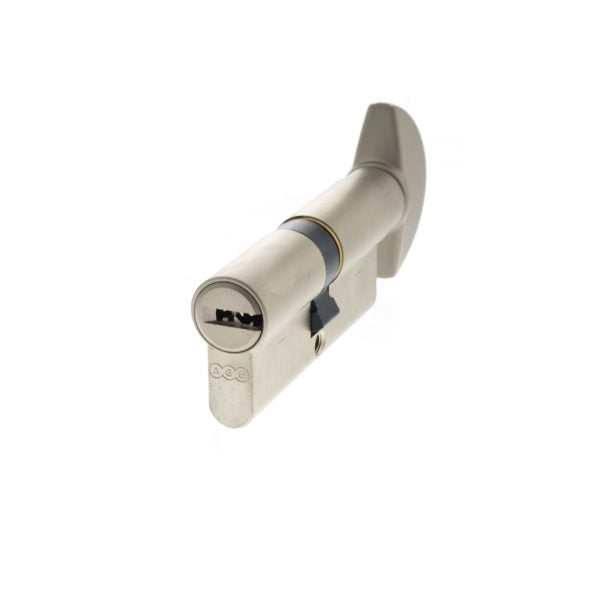 Euro Profile 15 Pin Cylinder Key to Turn - Polished Nickel