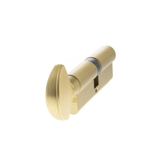 Euro Profile 15 Pin Cylinder Key to Turn - Satin Brass