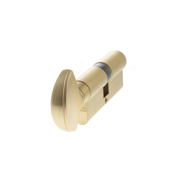 Euro Profile 15 Pin Cylinder Key to Turn - Satin Brass