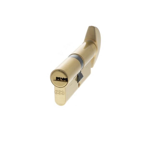 Euro Profile 15 Pin Cylinder Key to Turn - Satin Brass