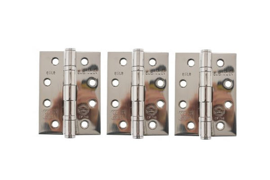Ball Bearing Hinges - Set of 3 - Polished Stainless Steel (Fire Rated)