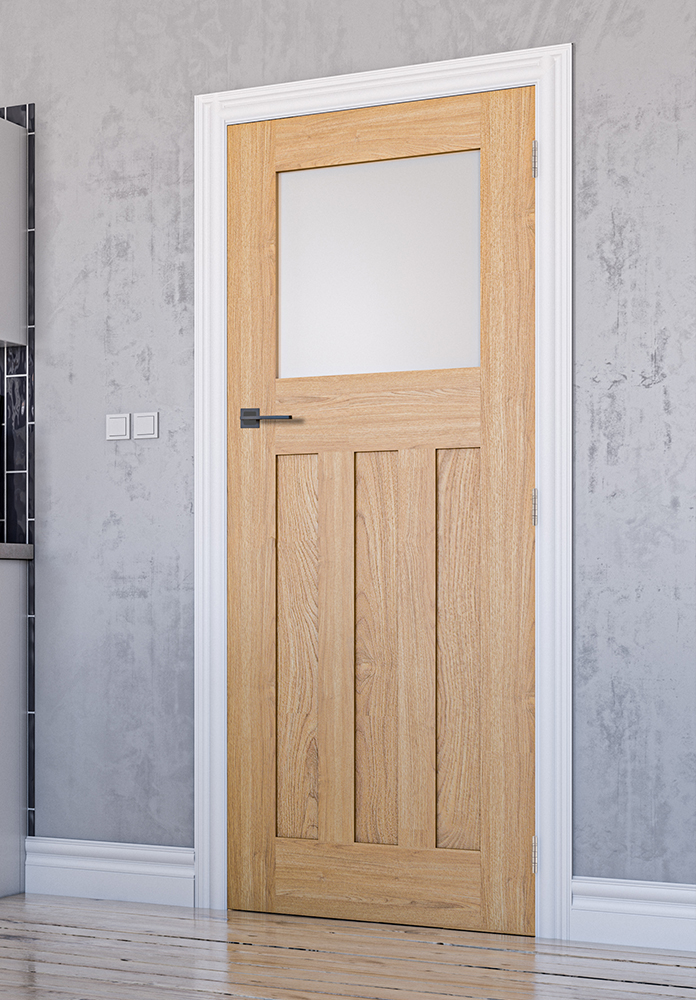 Cambridge Frosted Glazed Unfinished Oak Doors