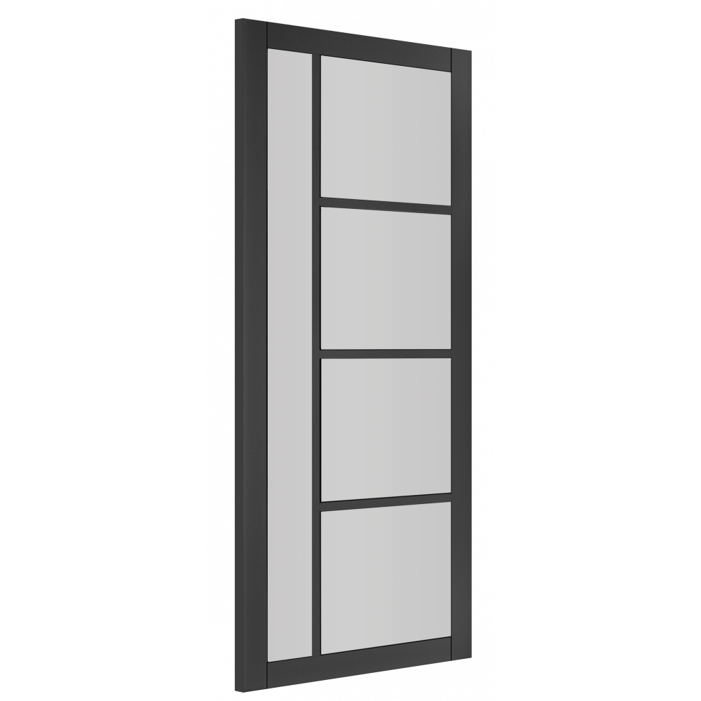 Brixton Clear Glazed Pre-finished Black Doors