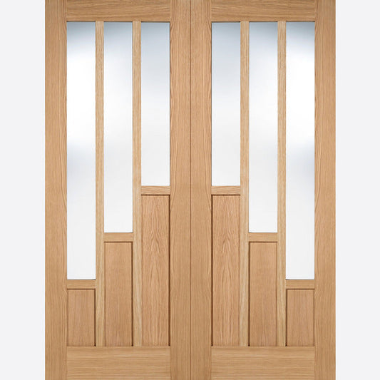 Coventry Glazed Pairs Pre-finished Oak Doors