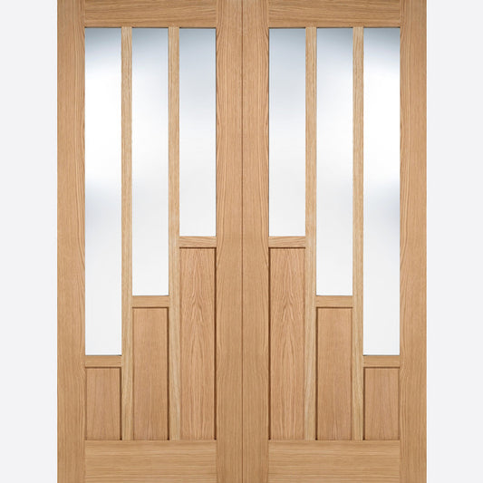 Coventry Glazed Pairs Unfinished Oak Doors
