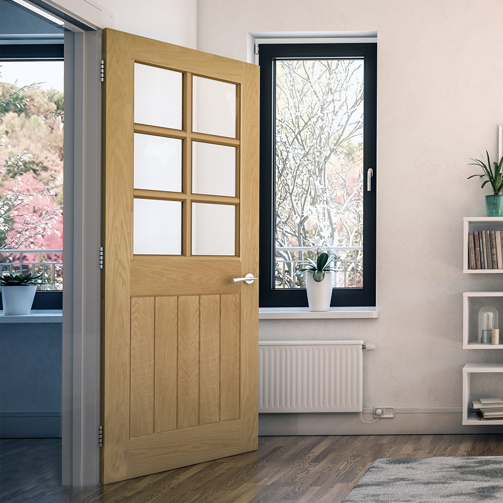 Ely 6L Glazed Pre-finished Oak Doors