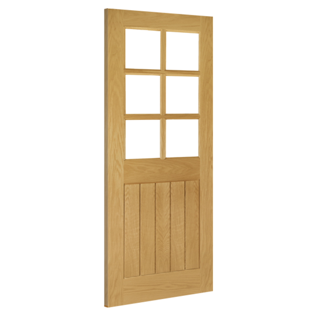 Ely 6L Glazed Un-finished Oak