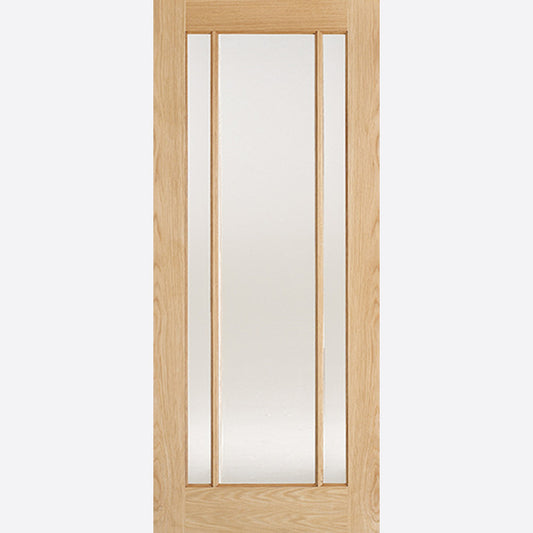 Lincoln Clear Glazed 3L Glazed Pre-finished Oak Doors