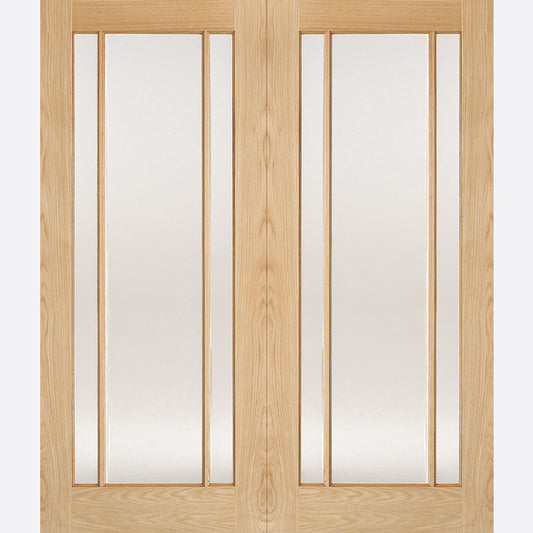 Lincoln Clear Glazed 3L Pair Oak Doors