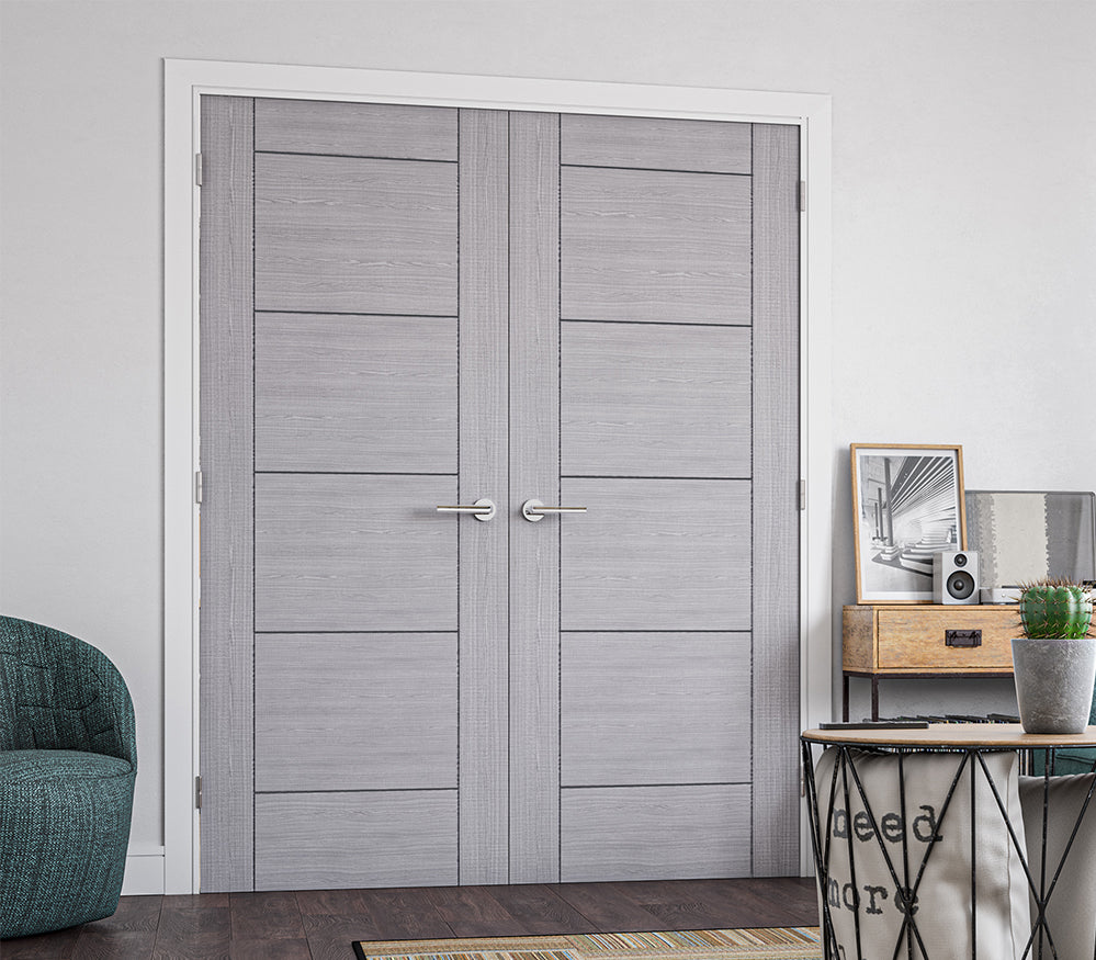 Internal ash grey doors - Pre-finished ash light grey doors - Montreal 