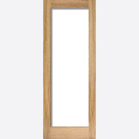 Pattern 10 Clear 1L Glazed Oak Doors
