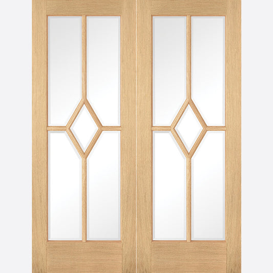 Reims Glazed Pair Pre-finished Oak Doors