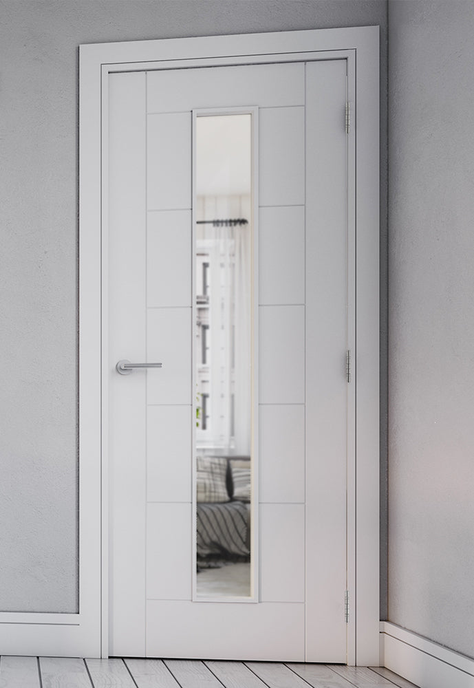 Seville 1L Glazed White Primed Doors