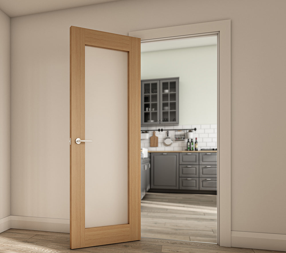 Walden Frosted Glazed Unfinished Oak Doors